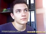 Boys porn jerks off in dad's office