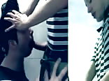 Boys porn make blowjob porn in the bathroom