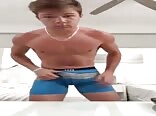Boys porn takes care of the bulging cock in his boxer briefs 