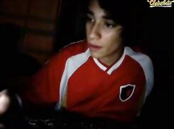 Brazilian boy flashes the cam, no cum