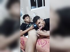 Brazilian guys oral for losing bet twink