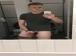 Brit boy cumming in a public bathroom