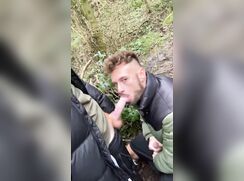 Bro Sucks his Ginger Friend in Park