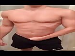 Buff jock gets naked and pumps out a load of cock juice boys porn