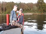 CA Lakeside passionate kiss
