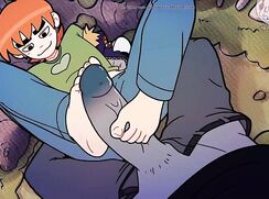 Cartoon footjob