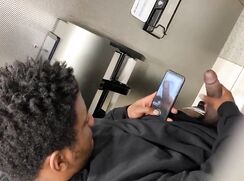 Caught recording his Big Black Cock