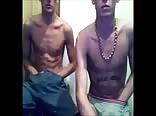 Chav lads mess aound, smoke and wank on cam