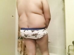 Chubby gay shower