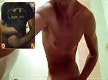 Chunky dude beats off watching another guy jerk off boys porn
