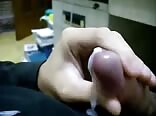 Close up of twink porn rubbing his dick and blasting huge load 