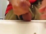 Close-up pulling out his dick and shooting a creamy load boys porn
