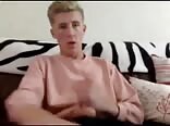 College boy porn jacks off for a girl he met online 