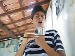 College boy porn jacks while chatting with a girl 