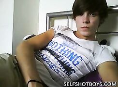 college boy wanking his belt dick