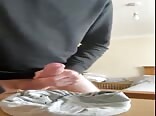 College dude came home to shoot some dick juice on his underwear