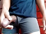 College dude jacking his big thick cock with a creamy load boys porn