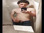 College dude selfie stroking in the mirror boys porn