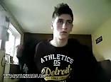 College twink porn JO in family room over break