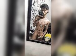 Colombian Twink Jerk Off in Mirror