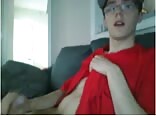 Cure Nerd Cums On His Abs Gay Porn