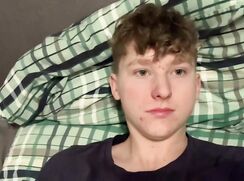 Curly blond has a wank