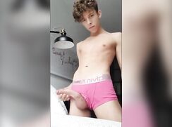 Curly twink with his fat cock