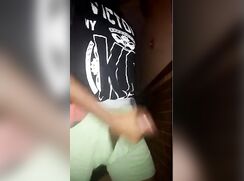 Cute black boy jerks off his long sexy black dick and cums