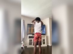 Cute black horny after playing basketball