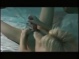 Cute blond boy jerking & cumming on his face