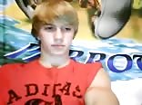 Cute blond jock plays with his cock