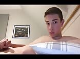 cute boy in bed cums