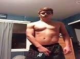 Cute boy in boxers jerks off on Skype 