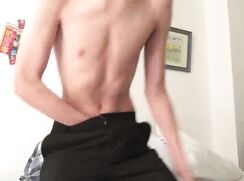 cute boy jerking off alone