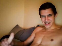 Cute boy jerks and cums
