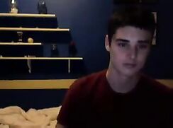 Cute boy shows his cock on webcam