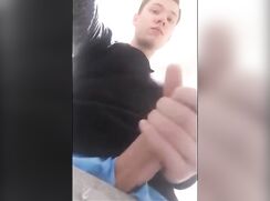 Cute Boy wank in school bathroom and cum in classroom 6