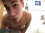 Cute boy with a big boner in his Calvins