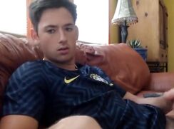 cute brunette chating armchair jo