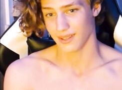 Cute camboy talks and cums twink gay porn