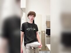 Cute curly hair  boy teasing