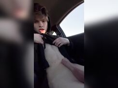 cute dylan bond getting hornie at the car public toillet jerks off