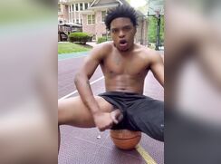 Cute Gay Black Twink cums outside 198