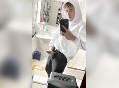 cute hoddie boy jerks off