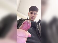 Cute Latin boy jerks and cums
