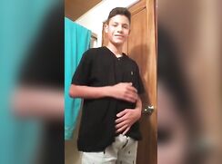 Cute latino boy strip tease