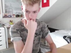 cute miitary fan blonde baited chat off