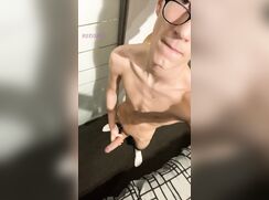 Cute nerdy boy with a big cock