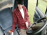 Cute redneck teen jerks in his van...