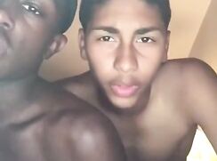 Cute sexy boys playing together in bed